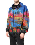 Dolce & Gabbana Multicolor Print Hooded Windbreaker Jacket