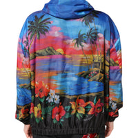 Dolce & Gabbana Multicolor Print Hooded Windbreaker Jacket