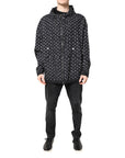 Dolce & Gabbana Black Heart Print Hooded Windbreaker Jacket