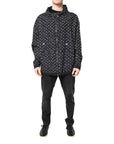 Dolce & Gabbana Black Heart Print Hooded Windbreaker Jacket