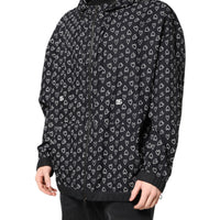 Dolce & Gabbana Black Heart Print Hooded Windbreaker Jacket