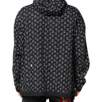 Dolce & Gabbana Black Heart Print Hooded Windbreaker Jacket