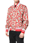 Dolce & Gabbana White Cherry Print Full Zip Bomber Jacket