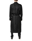 Dolce & Gabbana Black Silk DG Logo Men Wrap Robe Coat Jacket