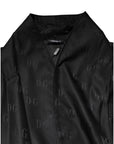 Dolce & Gabbana Black Silk DG Logo Men Wrap Robe Coat Jacket
