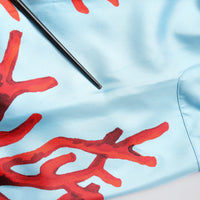 Dolce & Gabbana Blue Red Coral Print Wrap Robe Coat Jacket