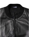 Dolce & Gabbana Black Lambskin Leather Full Zip Biker Jacket