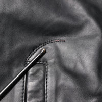 Dolce & Gabbana Black Lambskin Leather Full Zip Biker Jacket