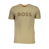 Hugo Boss Brown Cotton Men T-Shirt