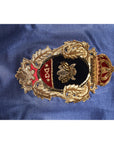 Dolce & Gabbana Blue Nylon Logo Patch Men Bomber Sweater