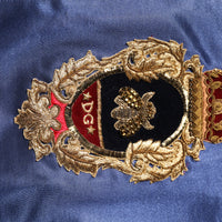 Dolce & Gabbana Blue Nylon Logo Patch Men Bomber Sweater