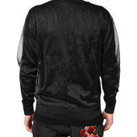 Dolce & Gabbana Black Logo Knitted Crewneck Pullover Sweater