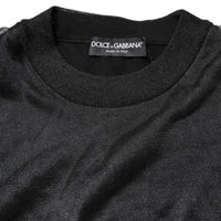 Dolce & Gabbana Black Logo Knitted Crewneck Pullover Sweater