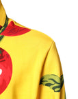 Dolce & Gabbana Yellow Cherry Print Full Zip Bomber Sweater