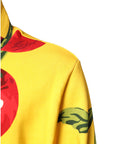 Dolce & Gabbana Yellow Cherry Print Full Zip Bomber Sweater