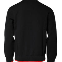 Dolce & Gabbana Black Nylon DGLogo Knit Men Pullover Sweater