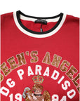 Dolce & Gabbana Red Sequin Knit Pullover Sweatshirt Sweater