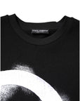Dolce & Gabbana Black Cotton Logo Print Men Pullover Sweater