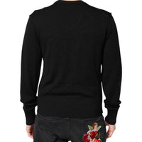 Dolce & Gabbana Black Logo Embroidery Knit Pullover Sweater