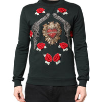 Dolce & Gabbana Black Sequined Embellished Pullover Sweater