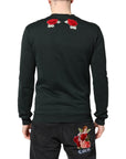 Dolce & Gabbana Black Sequined Embellished Pullover Sweater