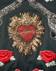Dolce & Gabbana Black Sequined Embellished Pullover Sweater