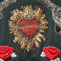 Dolce & Gabbana Black Sequined Embellished Pullover Sweater