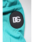 Dolce & Gabbana Green Cotton Hooded Men Sportswear Vest Sweater