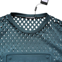 Dolce & Gabbana Green Perforated DG Embossed Pullover Sweater