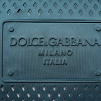 Dolce & Gabbana Green Perforated DG Embossed Pullover Sweater