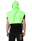 Dolce & Gabbana Green Polyester Hooded Sportswear Vest Sweater
