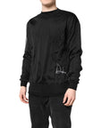 Dolce & Gabbana Black Logo Knitted Crewneck Pullover Sweater