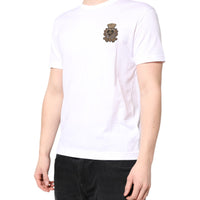 Dolce & Gabbana White Crew Neck DG Crown Short Sleeve T-shirt