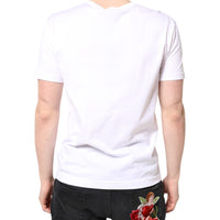 Dolce & Gabbana White Crew Neck DG Crown Short Sleeve T-shirt