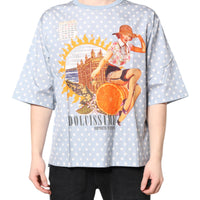 Dolce & Gabbana Light Blue Graphic Print Short Sleeve T-shirt