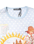Dolce & Gabbana Light Blue Graphic Print Short Sleeve T-shirt
