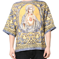 Dolce & Gabbana Multicolor Religious Print Round Neck T-shirt