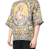 Dolce & Gabbana Multicolor Religious Print Round Neck T-shirt