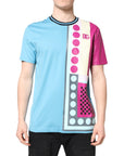 Dolce & Gabbana Multicolor Printed Logo Short Sleeve T-shirt
