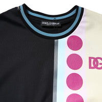 Dolce & Gabbana Multicolor Printed Logo Short Sleeve T-shirt