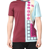 Dolce & Gabbana Multicolor Printed Logo Short Sleeve T-shirt