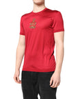 Dolce & Gabbana Red Silk DG Crown Logo Short Sleeve T-shirt