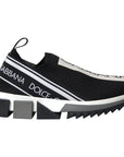 Dolce & Gabbana Black White Slip On Sorrento Sneakers Shoes