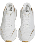 Dolce & Gabbana White Gold Daymaster Low Top Sneakers Shoes
