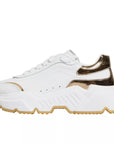 Dolce & Gabbana White Gold Daymaster Low Top Sneakers Shoes