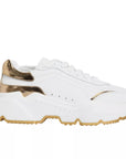Dolce & Gabbana White Gold Daymaster Low Top Sneakers Shoes