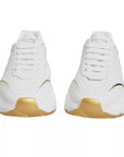 Dolce & Gabbana White Gold Daymaster Low Top Sneakers Shoes