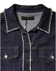 Dolce & Gabbana Blue Denim Cotton Crystal Embellished Jacket