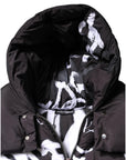 Dolce & Gabbana Black Padded Hooded Full Zip Cropped Jacket