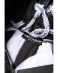 Dolce & Gabbana Black Padded Hooded Full Zip Cropped Jacket